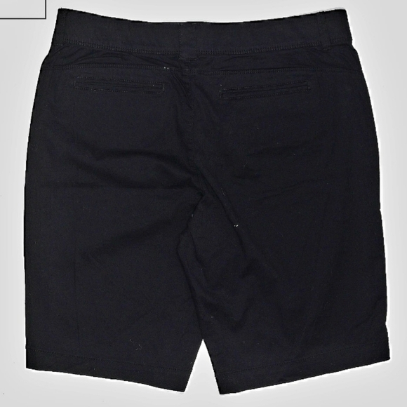 Intro by Jonathan Ross Stretch Black Chino Shorts Women's Size 12 Neutral EUC - Picture 2 of 7